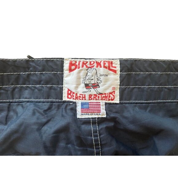 BIRDWELL BEACH BRITCHES Swim Trunks Shorts Mens Size 28 Navy Blue Drawstring - Picture 5 of 7